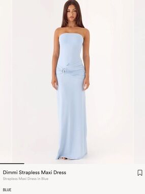 Dimmi Strapless Maxi Dress in Light Blue